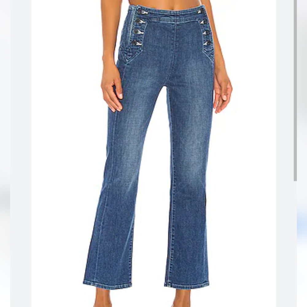 🍀MOTHER Sailor Tripper High-Rise Cropped Flare Jeans Size 29